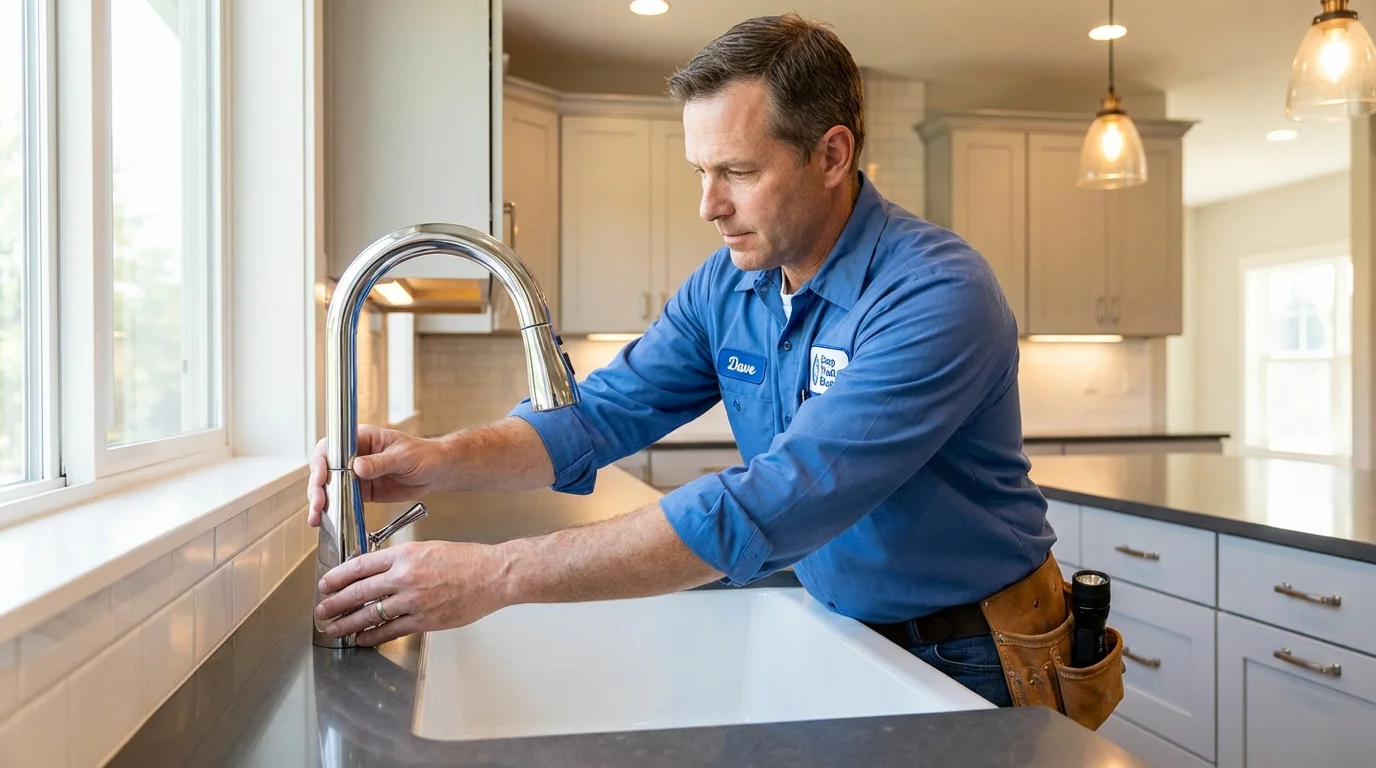 Kitchen faucet installation by Johns Plumbing LLC in Bad Axe