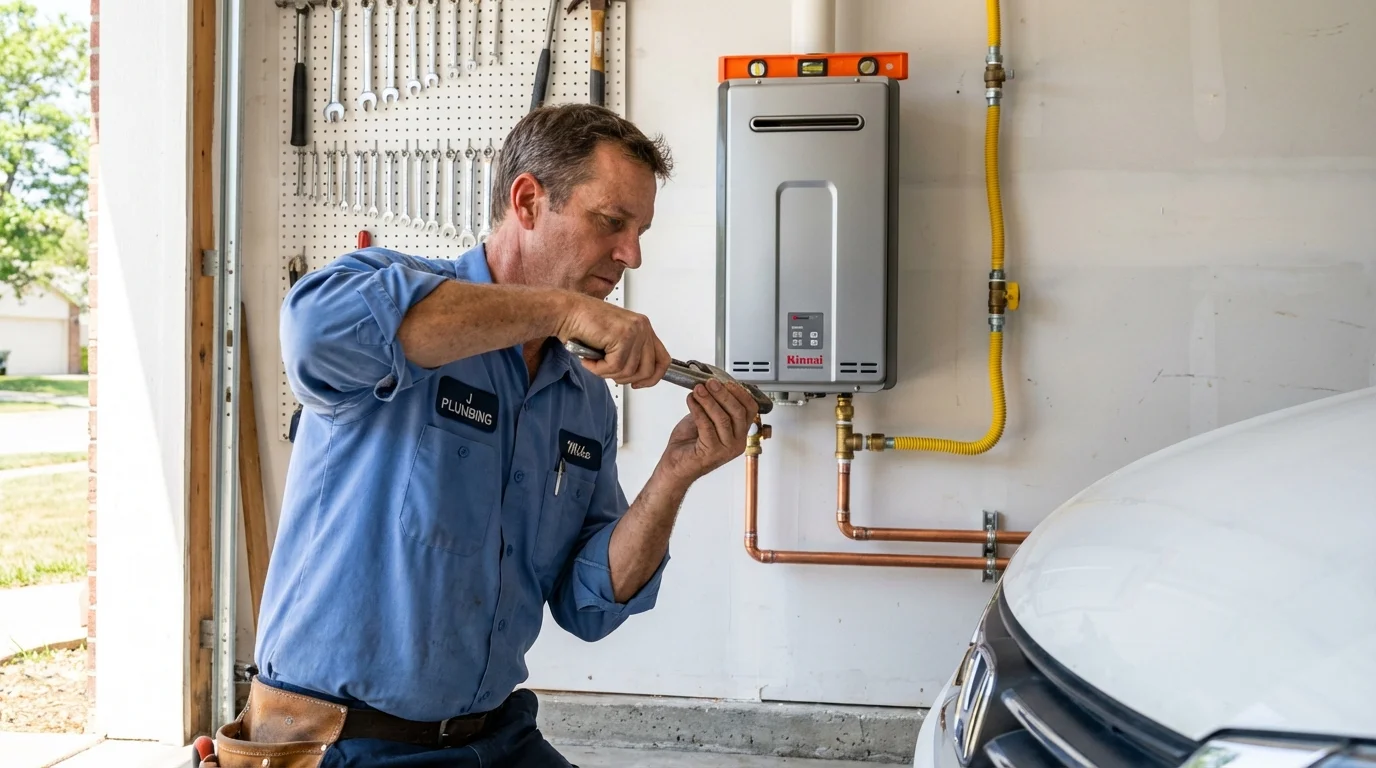 Tankless water heater installation by a Johns Plumbing LLC plumber in Bad Axe